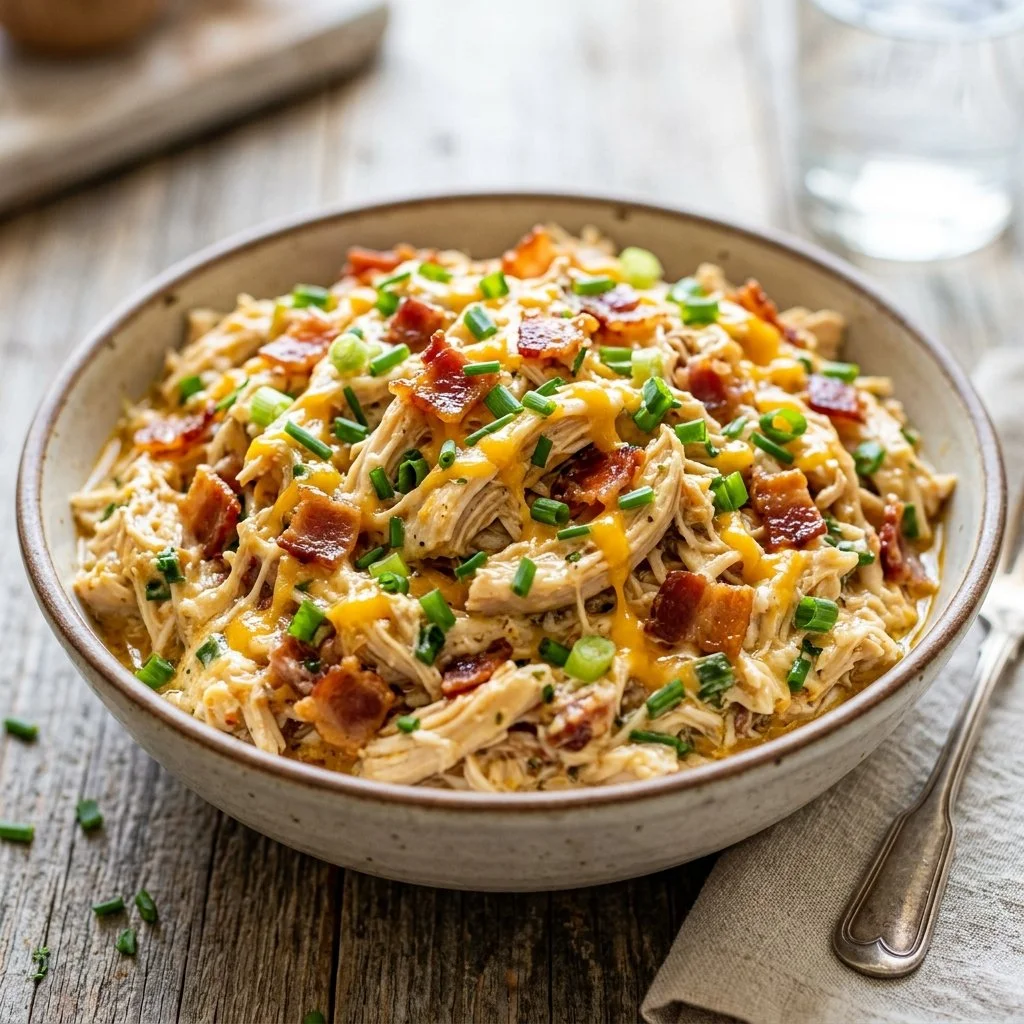 Delicious Crack Chicken served on a plate with herbs and spices
