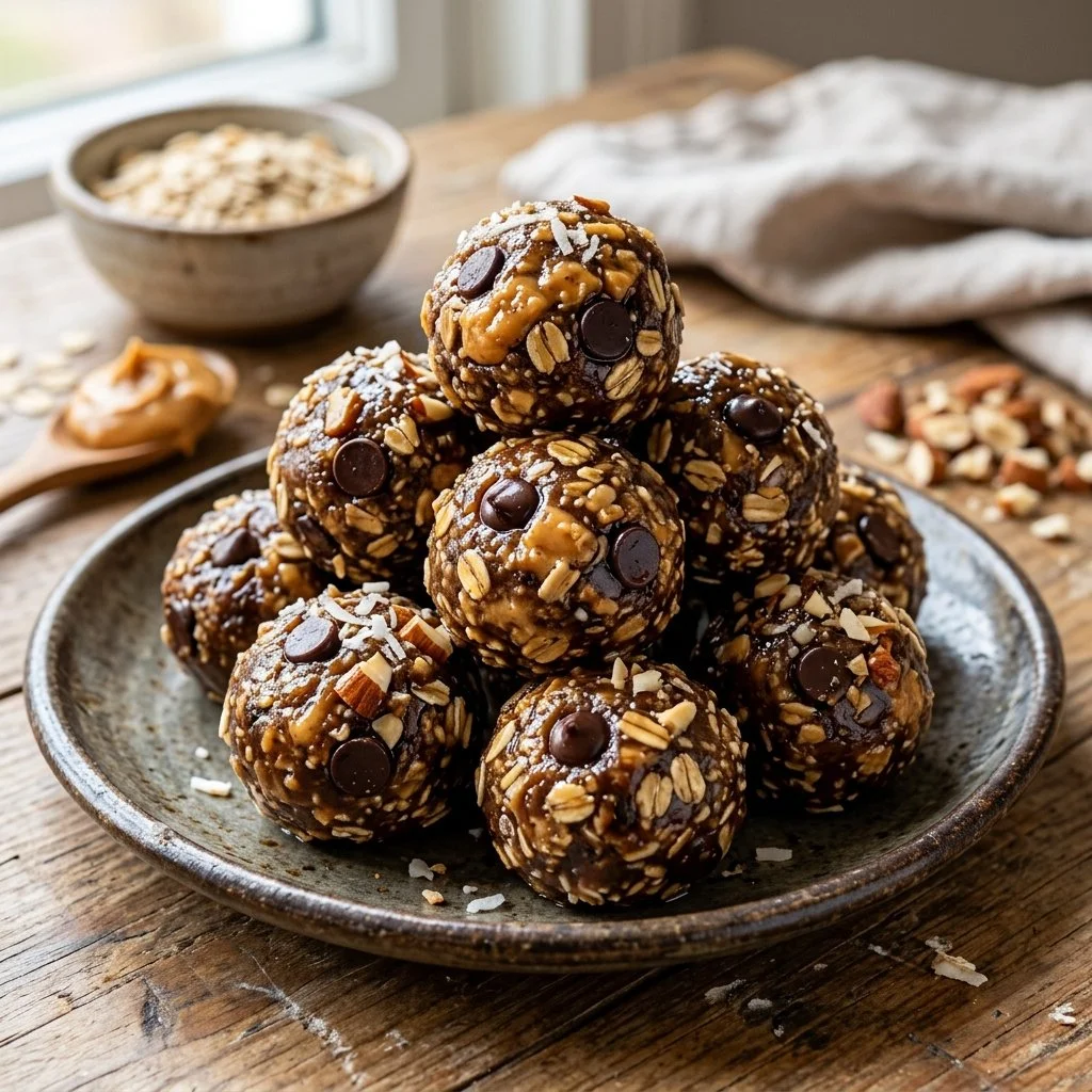 Peanut Butter Energy Balls - healthy snack made with peanut butter and oats