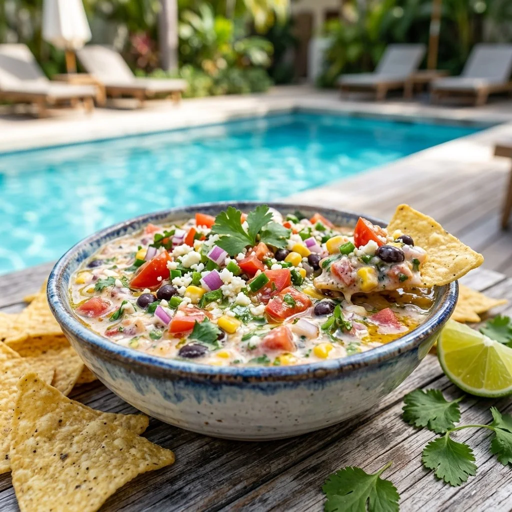 Refreshing poolside dip on a sunny day with lounge chairs nearby.