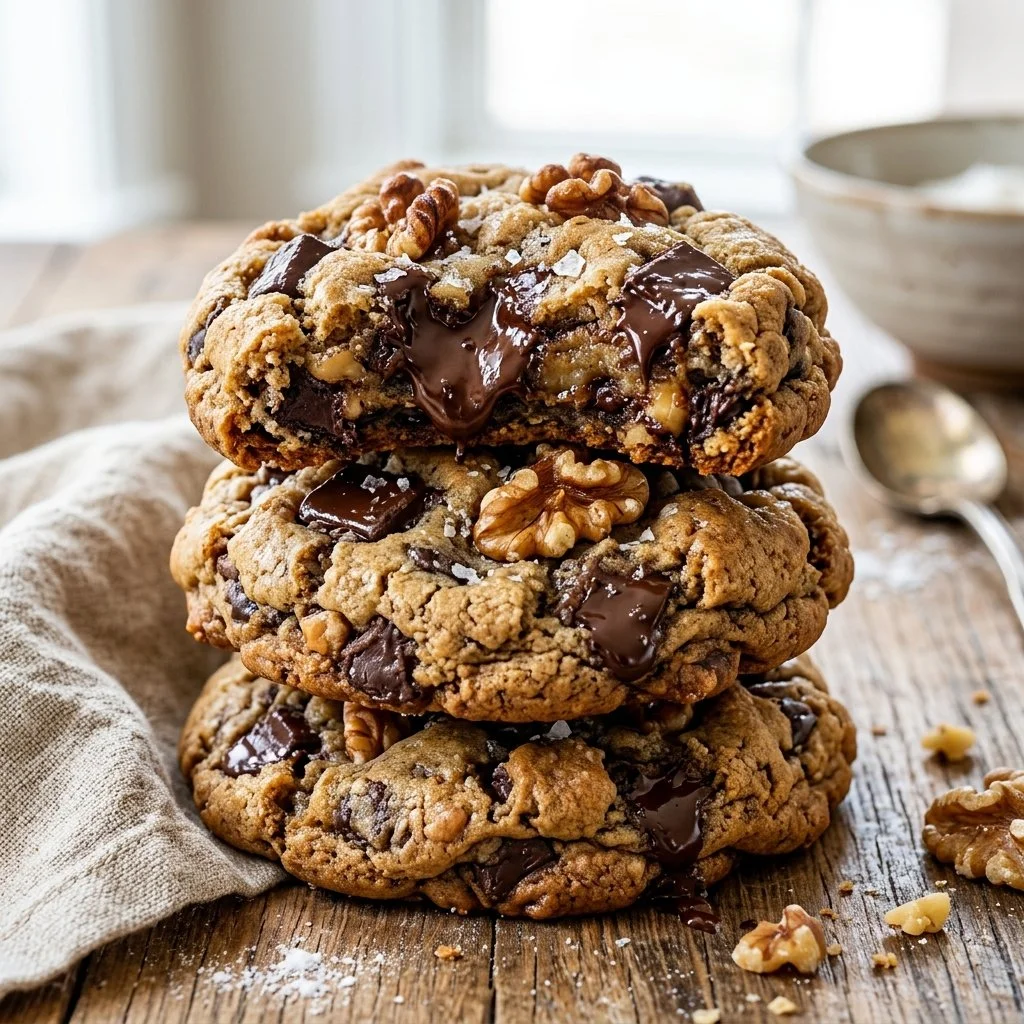 Delicious Copycat Levain Bakery Cookies on a wooden table