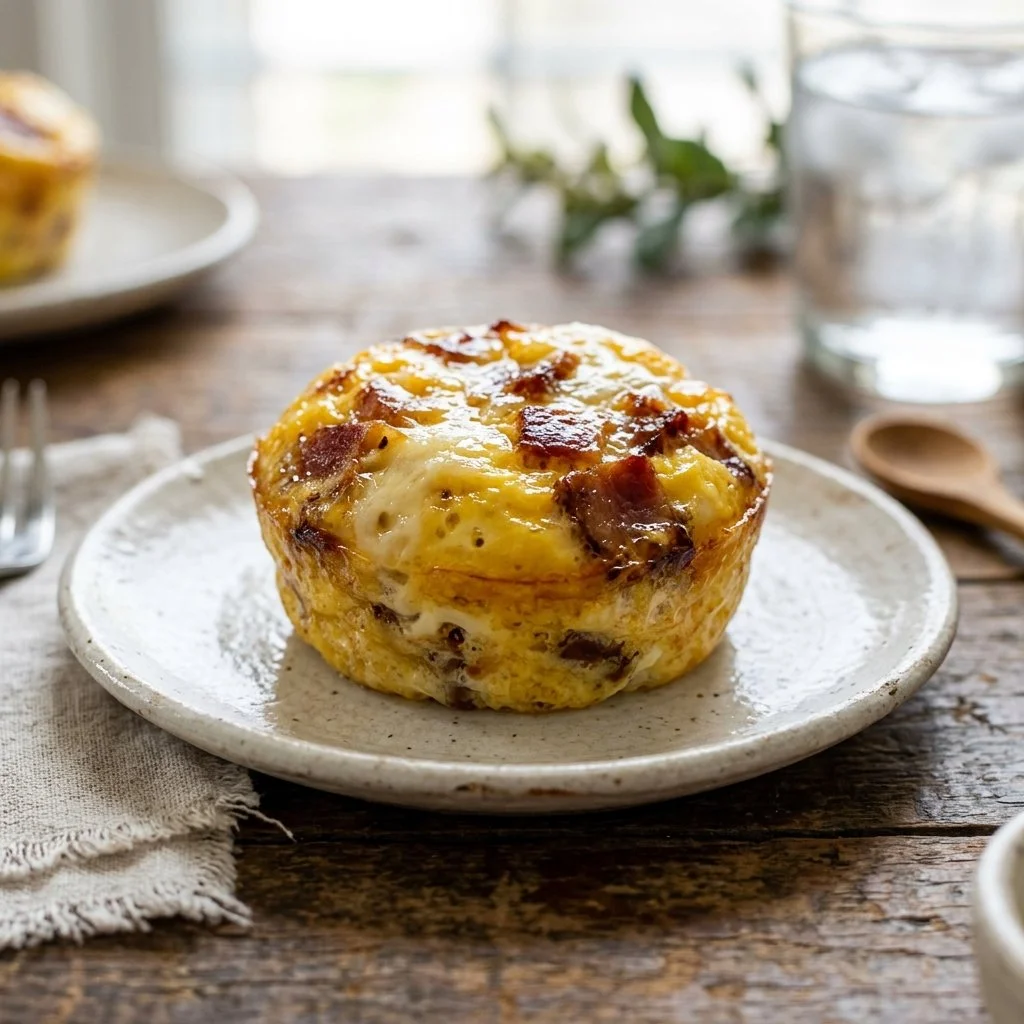 Homemade copycat Starbucks egg bites on a plate