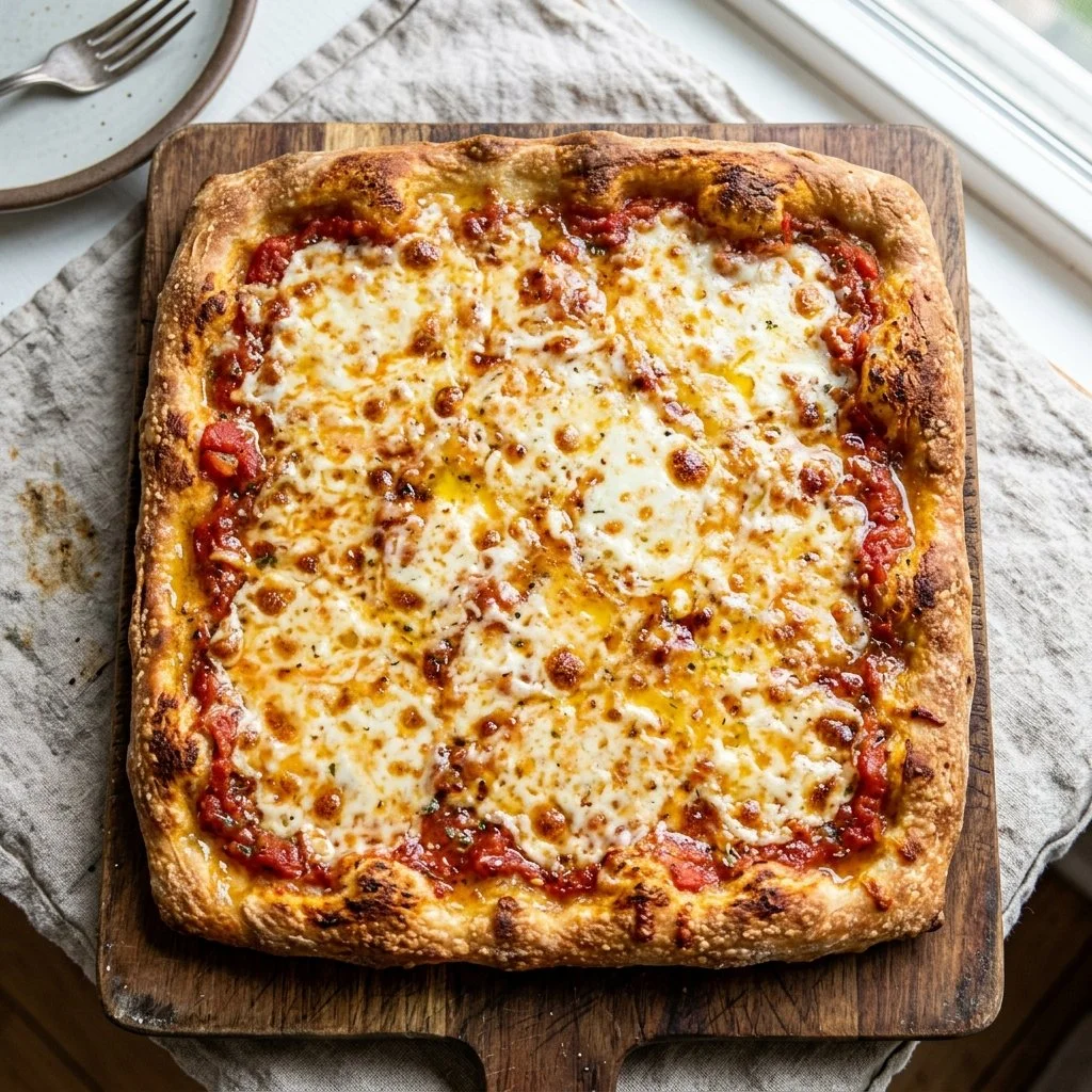 Homemade cottage cheese pizza crust topped with fresh ingredients
