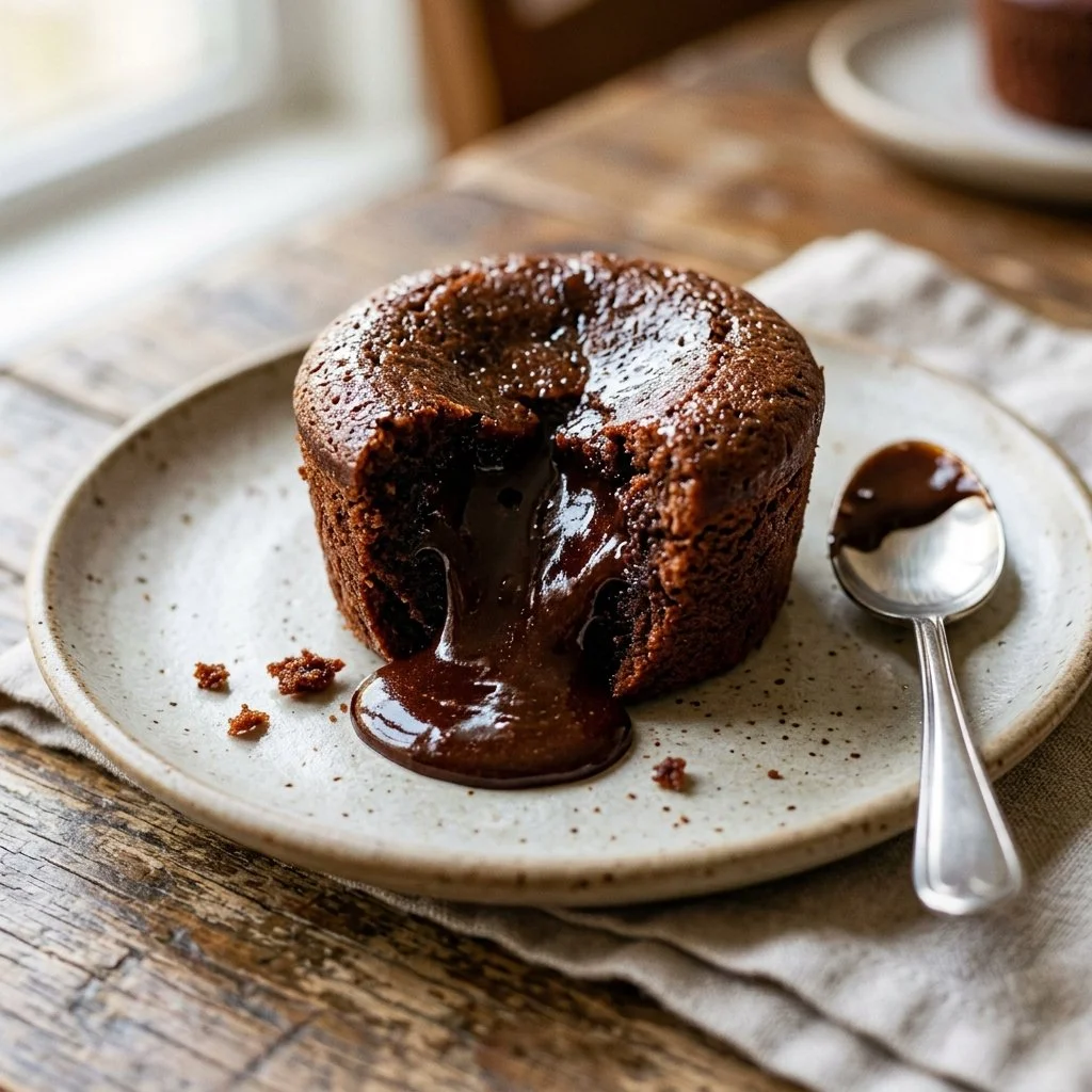Delicious Chocolate Lava Cake with molten chocolate center